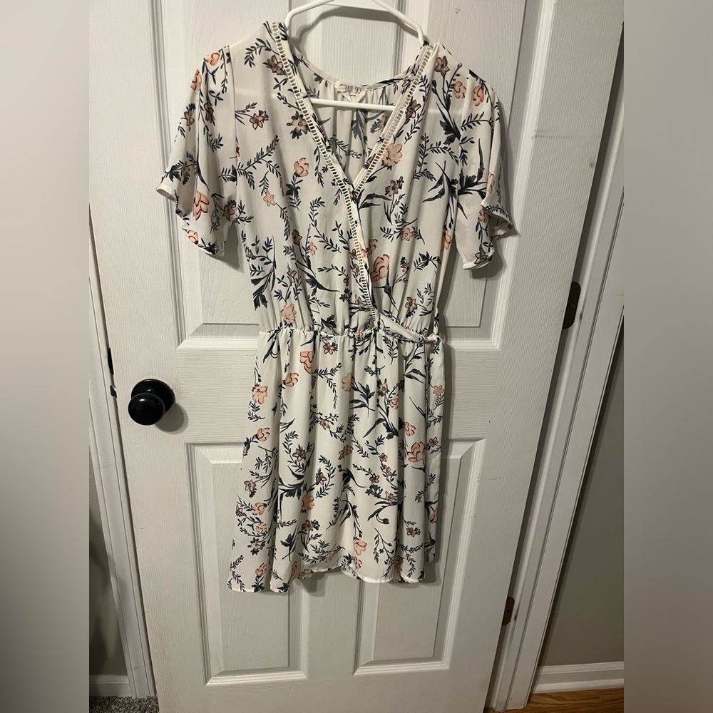 Sienna sky white floral wrap dress